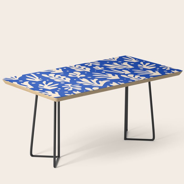 matisse pattern with leaves in blu Coffee Table Gallery Image 1