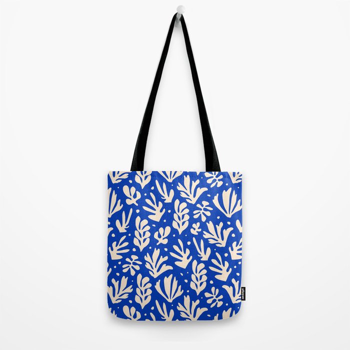 matisse pattern with leaves in blu Tote Bag Gallery Image 2
