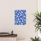 matisse pattern with leaves in blu Poster Gallery Image 2