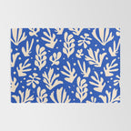 matisse pattern with leaves in blu Rug Gallery Image 2