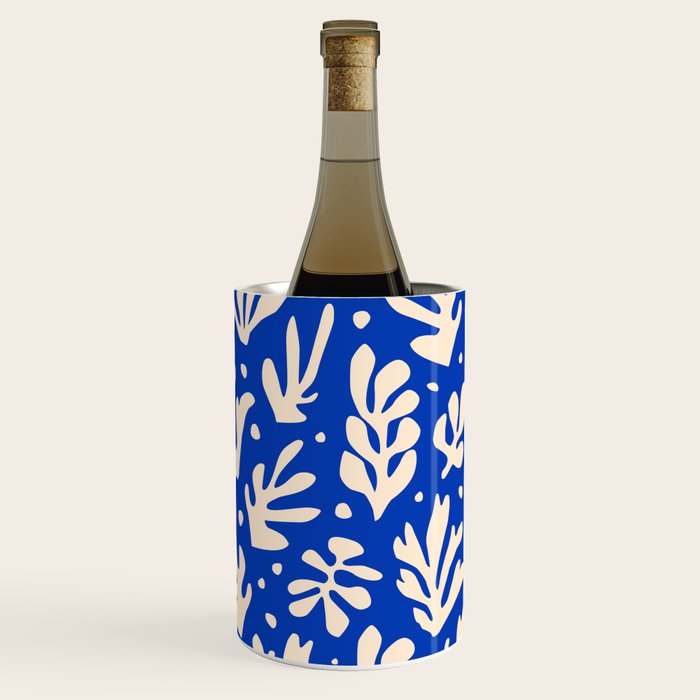 matisse pattern with leaves in blu Wine Chiller Gallery Image 2