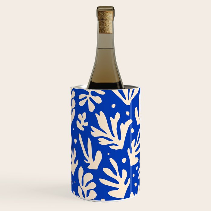matisse pattern with leaves in blu Wine Chiller Gallery Image 3
