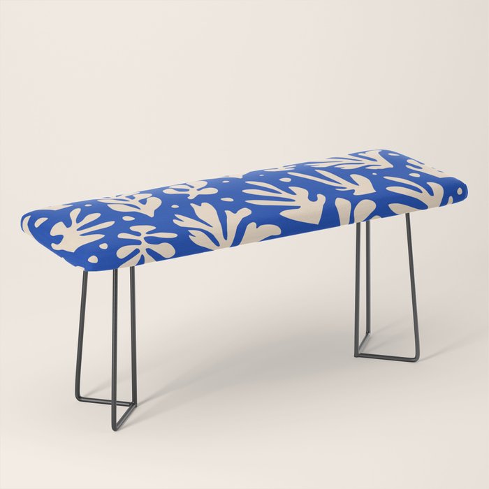 matisse pattern with leaves in blu Bench Gallery Image 1