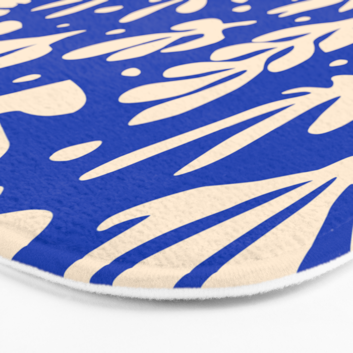 matisse pattern with leaves in blu Bath Mat Gallery Image 3
