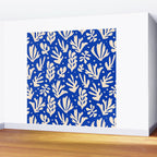 matisse pattern with leaves in blu Wall Mural Gallery Image 2