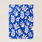 matisse pattern with leaves in blu Stationery Card Gallery Image 2