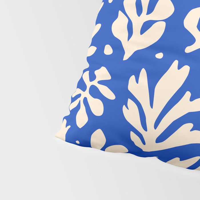 matisse pattern with leaves in blu Pillow Sham Gallery Image 4