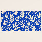 matisse pattern with leaves in blu Desk Mat Gallery Image 3