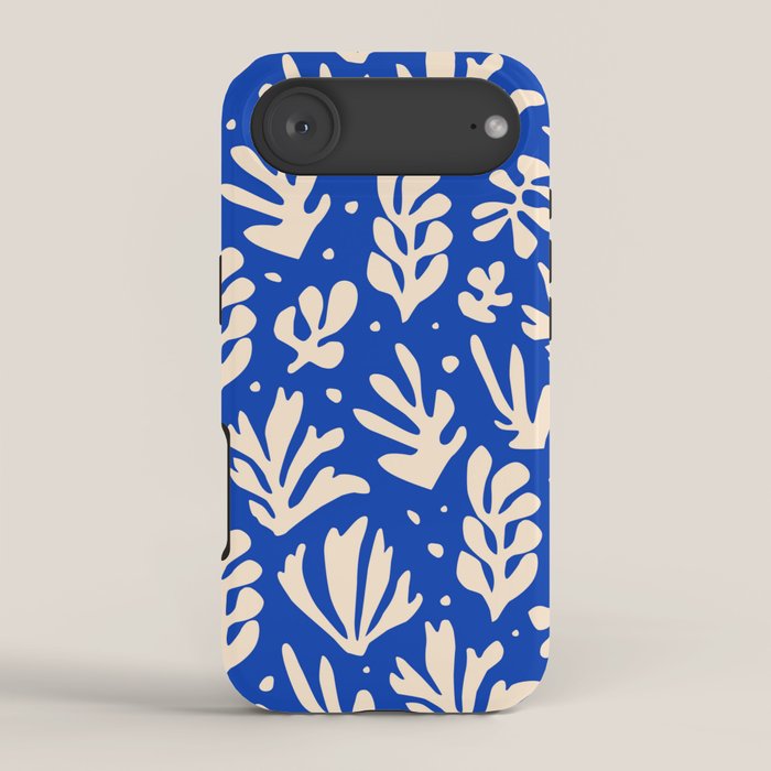 matisse pattern with leaves in blu iPhone Case Gallery Image 2
