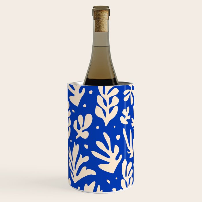 matisse pattern with leaves in blu Wine Chiller Gallery Image 1