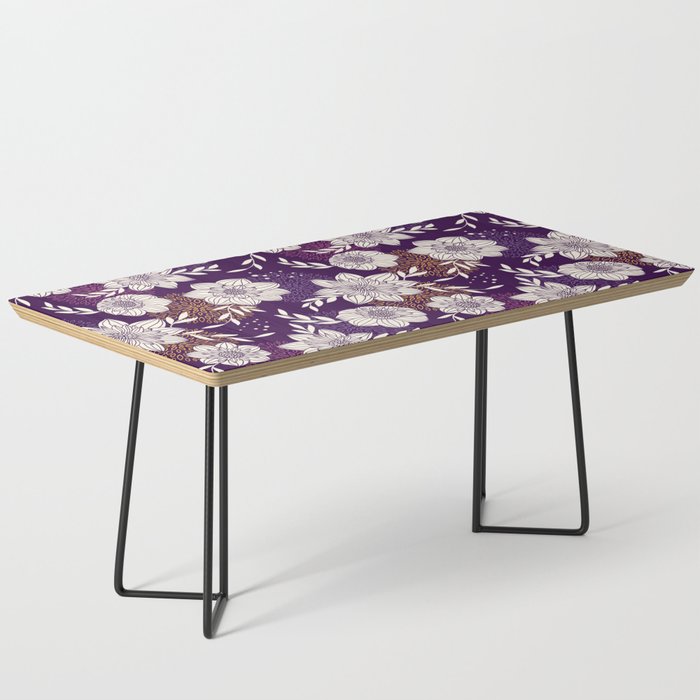 Dahlia Flowers Pattern - Purple and Yellow Coffee Table Gallery Image 1