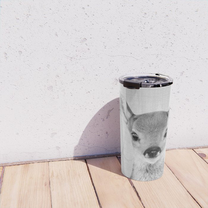 Baby Deer - Black & White Travel Mug Gallery Image 4
