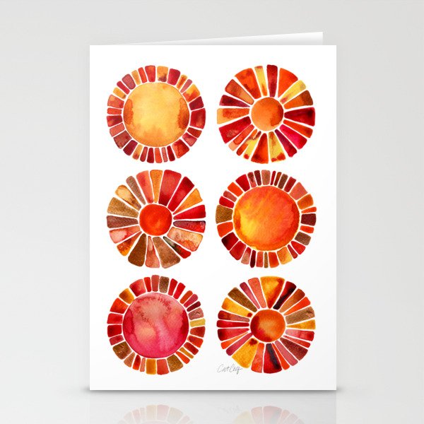 Sun Rays - Red & Orange Stationery Card Gallery Image 1