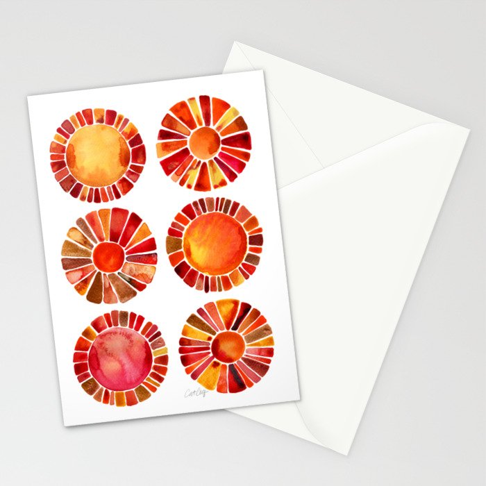 Sun Rays - Red & Orange Stationery Card Gallery Image 2