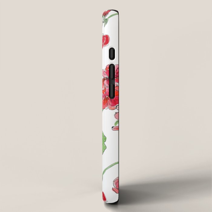 Red Geranium Pattern iPhone Case Gallery Image 2