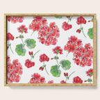 Red Geranium Pattern Serving Tray Gallery Image 1