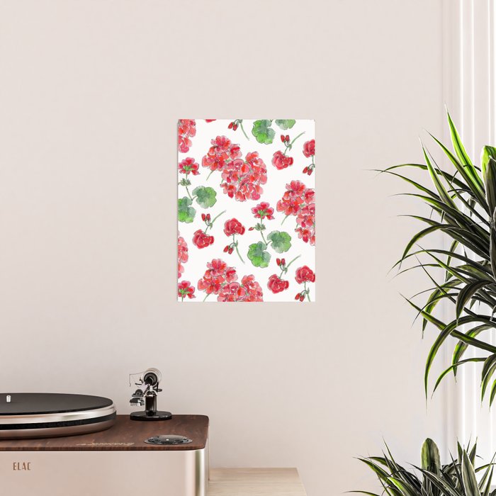 Red Geranium Pattern Poster Gallery Image 2