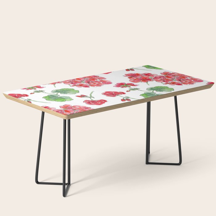 Red Geranium Pattern Coffee Table Gallery Image 1