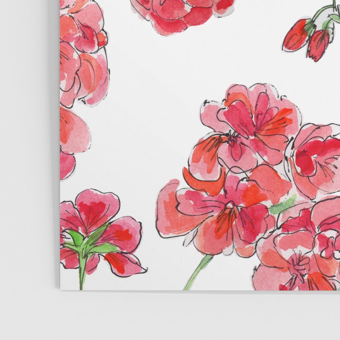 Red Geranium Pattern Poster Gallery Image 3