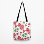 Red Geranium Pattern Tote Bag Gallery Image 2