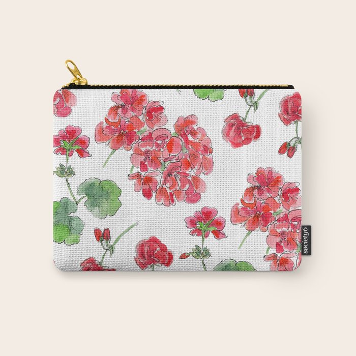 Red Geranium Pattern Carry All Pouch Gallery Image 1