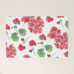 Red Geranium Pattern Welcome Mat Gallery Image 1