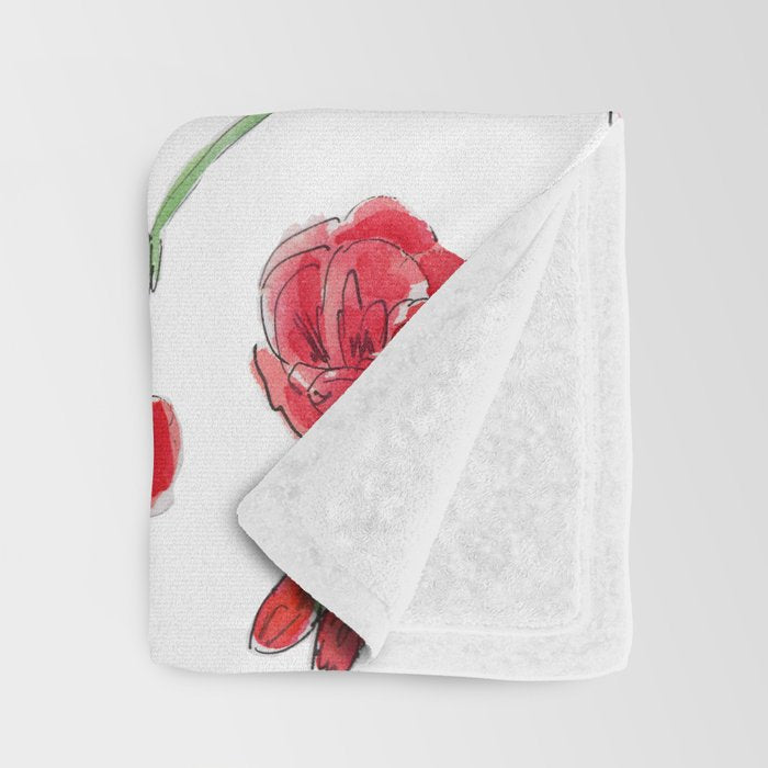 Red Geranium Pattern Throw Blanket Gallery Image 3