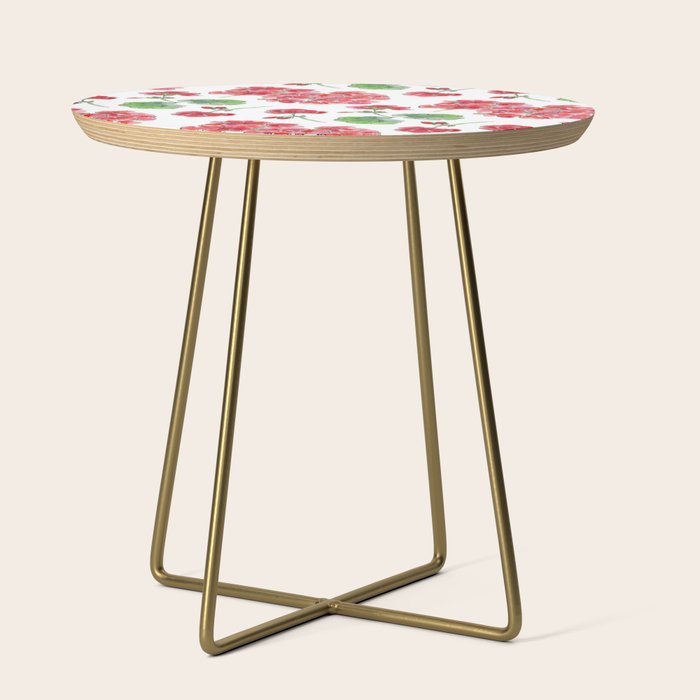 Red Geranium Pattern Side Table Gallery Image 1