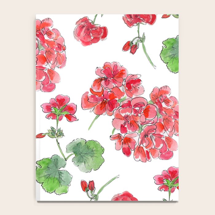 Red Geranium Pattern Notebook Gallery Image 4