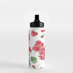 Red Geranium Pattern Water Bottle Gallery Image 2