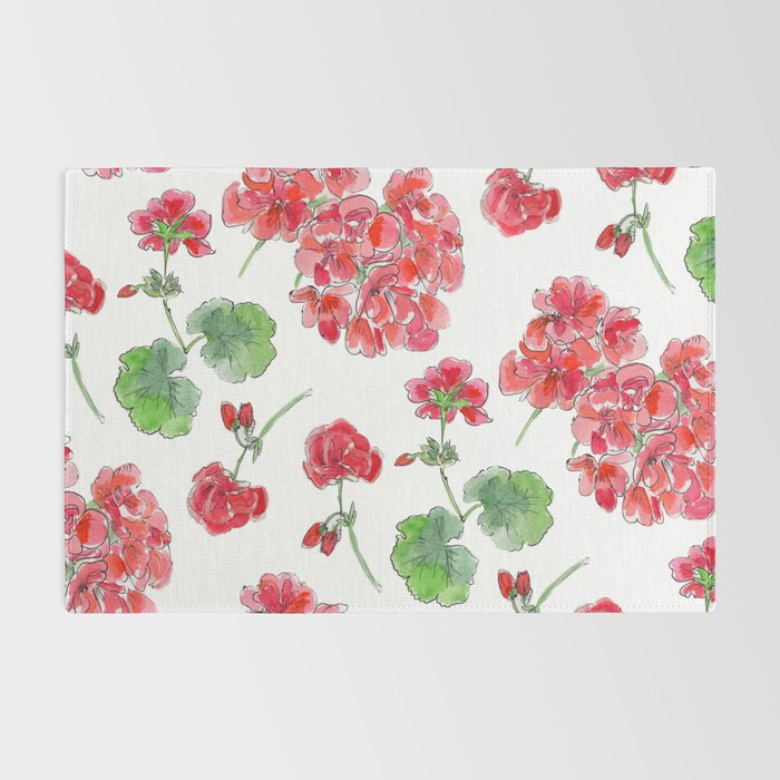Red Geranium Pattern Rug Gallery Image 2