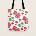 Red Geranium Pattern Tote Bag Gallery Image 1