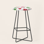 Red Geranium Pattern Stool Gallery Image 1