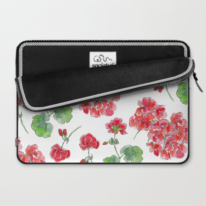 Red Geranium Pattern Laptop Sleeve Gallery Image 2