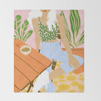 Kawa Tea #illustration #fashion Throw Blanket Gallery Image 2