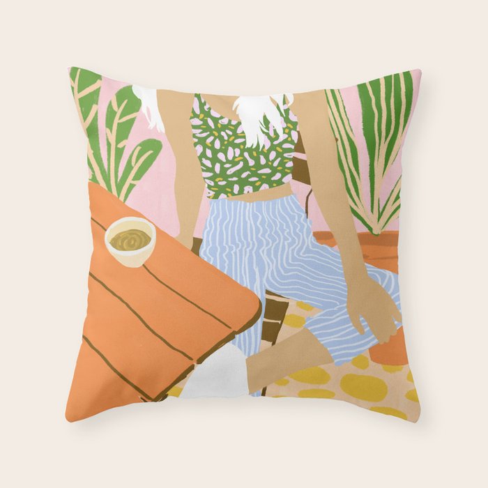 Kawa Tea #illustration #fashion Throw Pillow Gallery Image 6