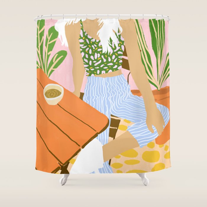 Kawa Tea #illustration #fashion Shower Curtain Gallery Image 1