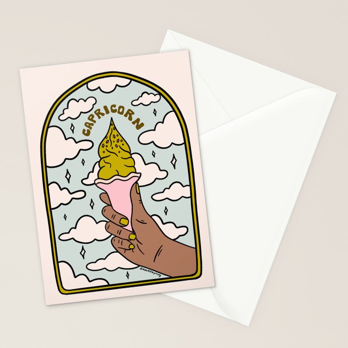 Capricorn Ice Cream Stationery Card Gallery Image 2