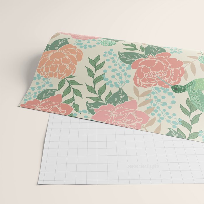 Victorian Garden with Hummingbird Wrapping Paper Gallery Image 2
