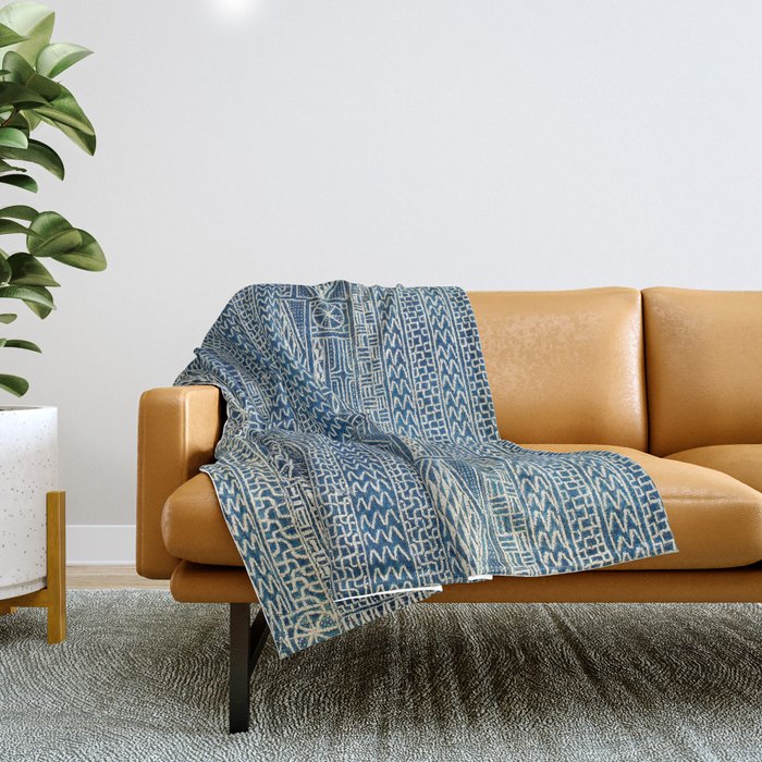 Ndop Cameroon West African Textile Print Throw Blanket Gallery Image 1