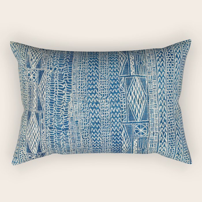 Ndop Cameroon West African Textile Print Rectangular Pillow Gallery Image 1