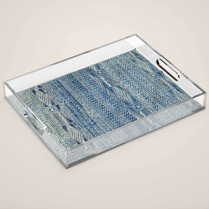 Ndop Cameroon West African Textile Print Acrylic Tray Gallery Image 1