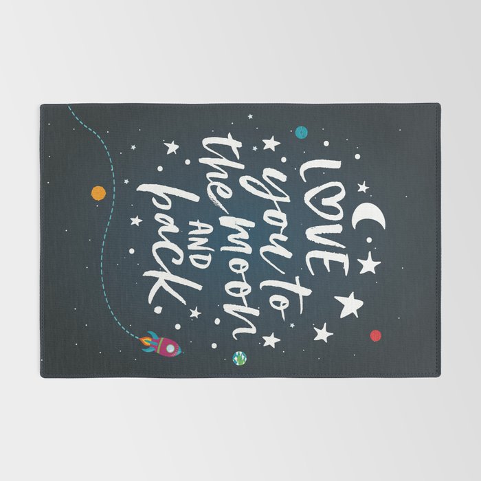 Love you to the moon and back Rug Gallery Image 2