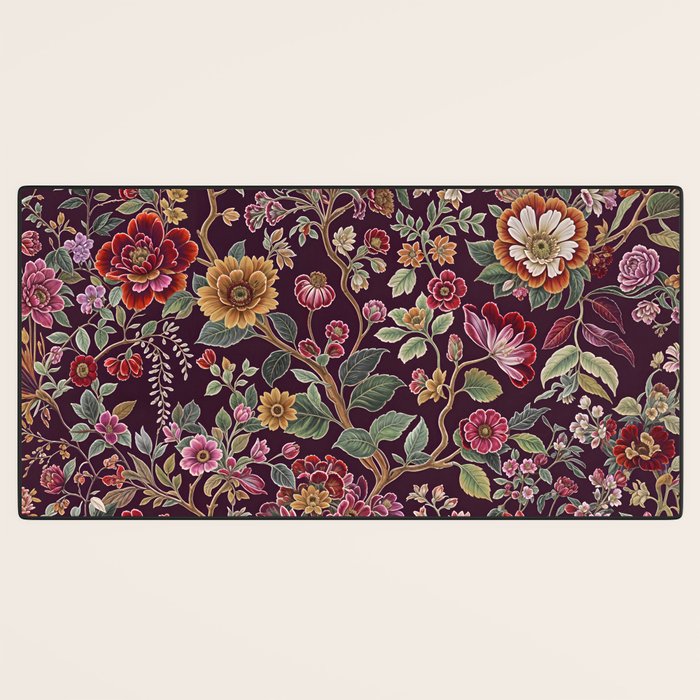 Casbah Magenta Burgundy Floral Desk Mat Gallery Image 3