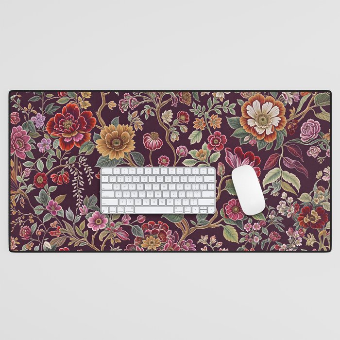 Casbah Magenta Burgundy Floral Desk Mat Gallery Image 1