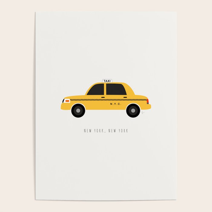 New York City, NYC Yellow Taxi Cab Poster Gallery Image 4