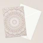Floral dreams mandala taupe Stationery Card Gallery Image 2