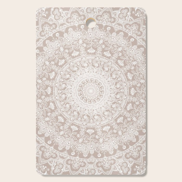 Floral dreams mandala taupe Cutting Board Gallery Image 1