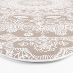 Floral dreams mandala taupe Bath Mat Gallery Image 3