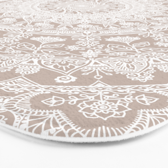 Floral dreams mandala taupe Bath Mat Gallery Image 3